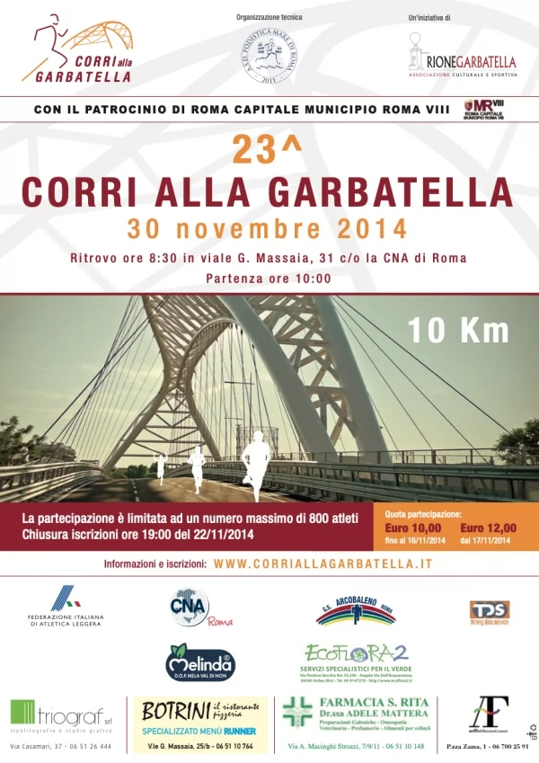 Locandina ufficiale Corri alla Garbatella — 23ª edizione (2014)
