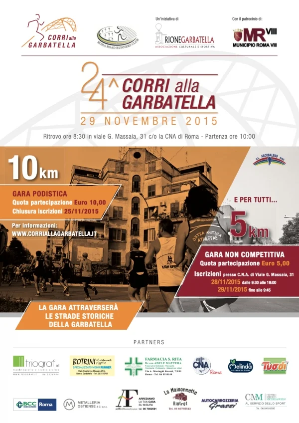 Locandina ufficiale Corri alla Garbatella — 24ª edizione (2015)