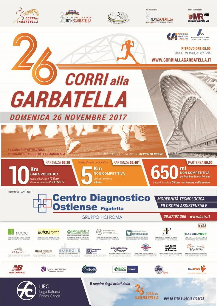 Locandina ufficiale Corri alla Garbatella — 26ª edizione (2017)