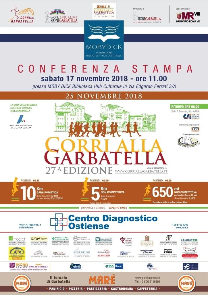 Locandina ufficiale Corri alla Garbatella — 27ª edizione (2018)