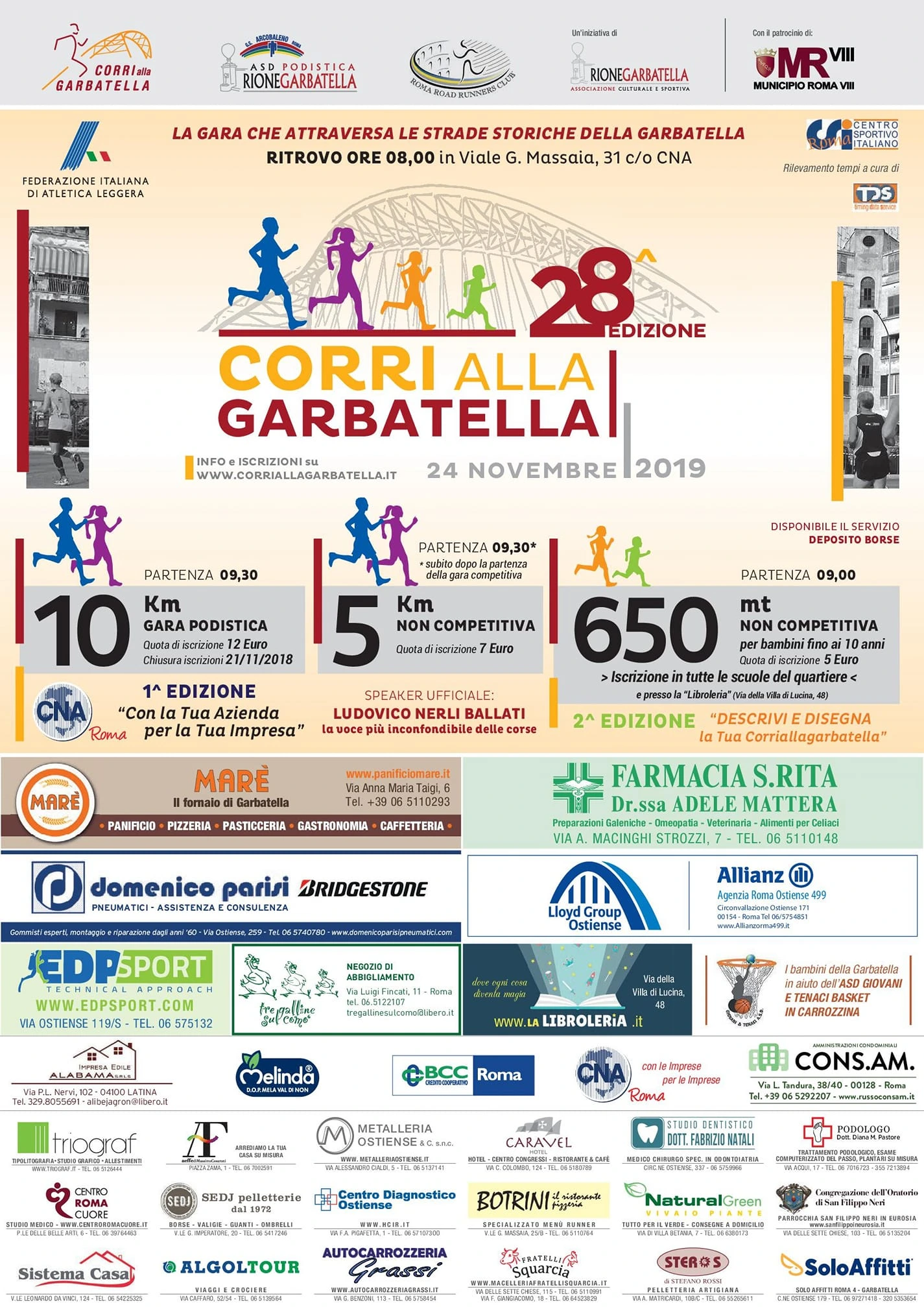 Locandina ufficiale Corri alla Garbatella — 28ª edizione (2019)
