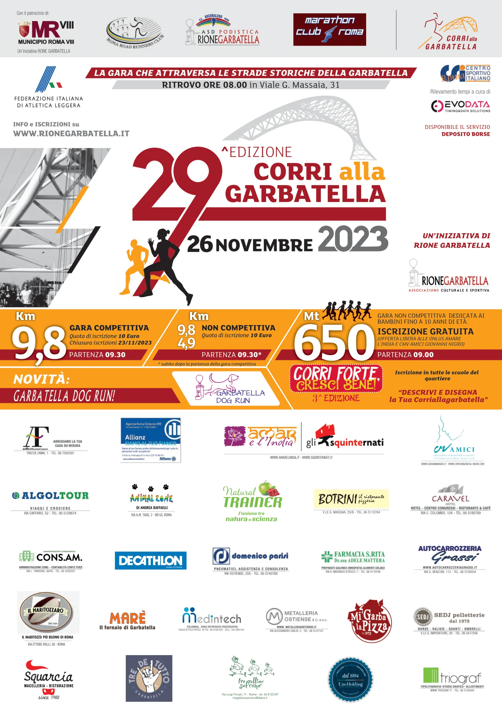 Locandina ufficiale Corri alla Garbatella — 29ª edizione (2023)