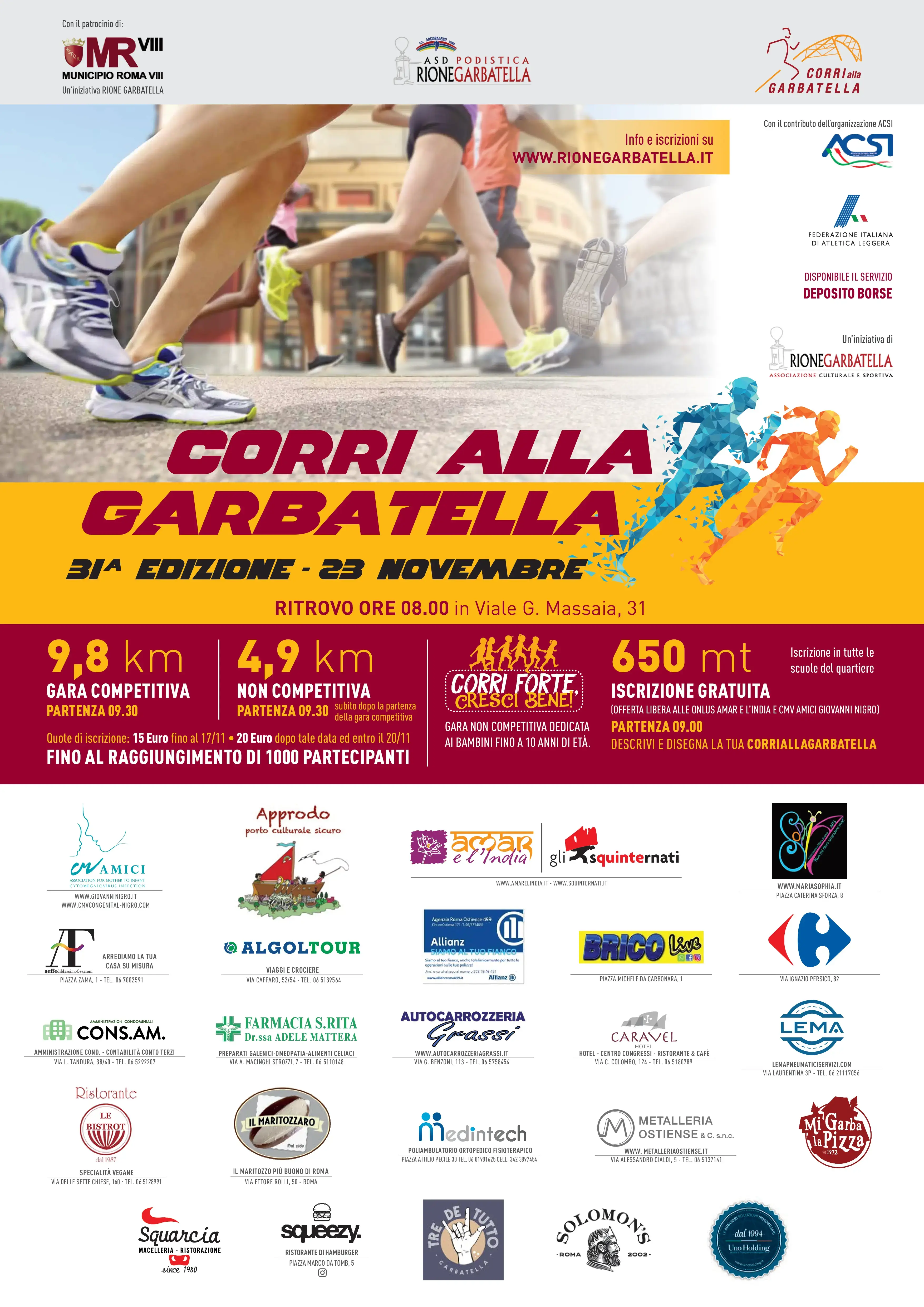 Locandina ufficiale Corri alla Garbatella — 31ª edizione (2025)