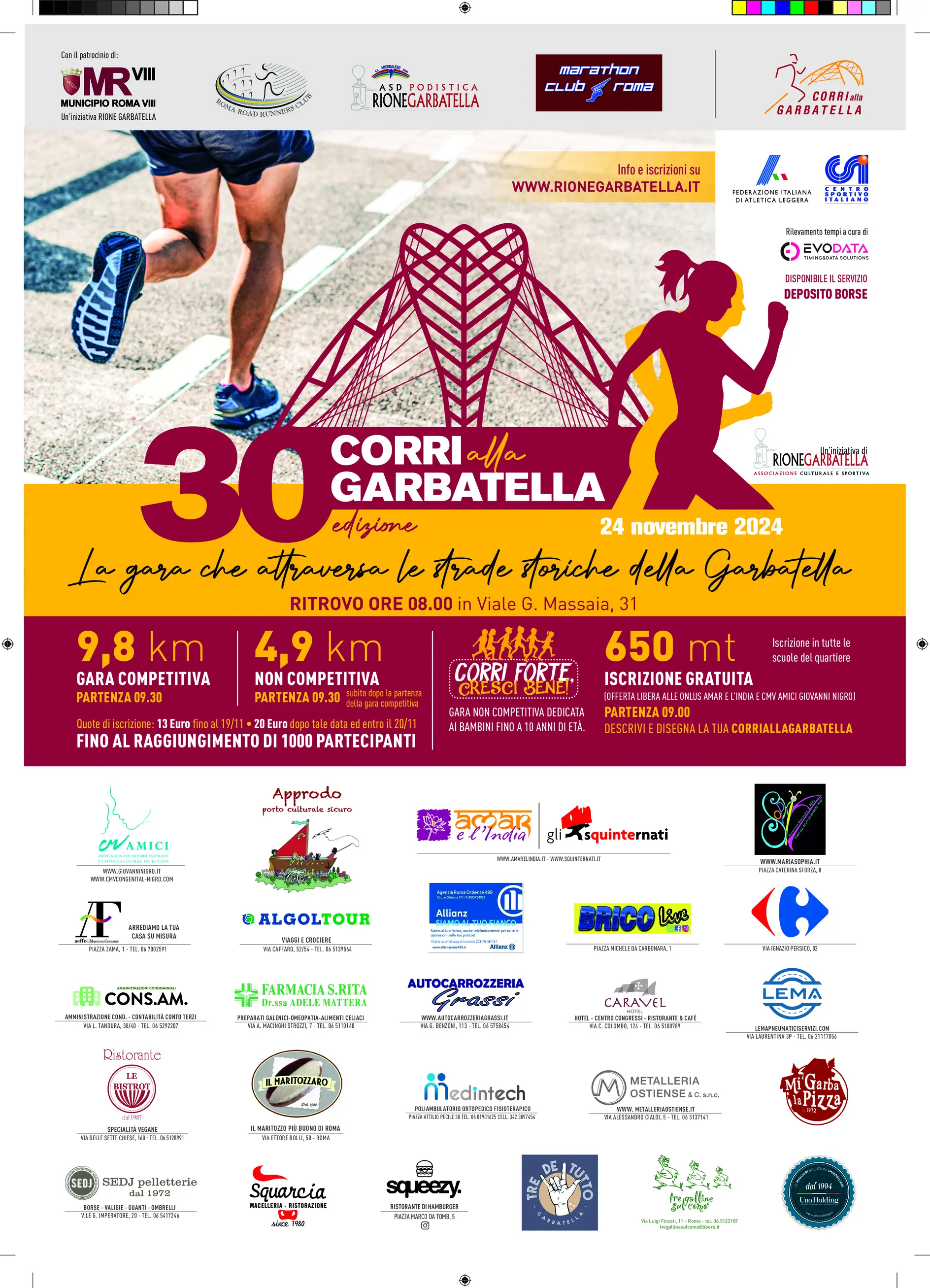 Locandina ufficiale Corri alla Garbatella — 30ª edizione (2024)