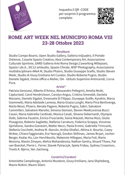 23 OTT. MUNVIII ROME ART WEEK